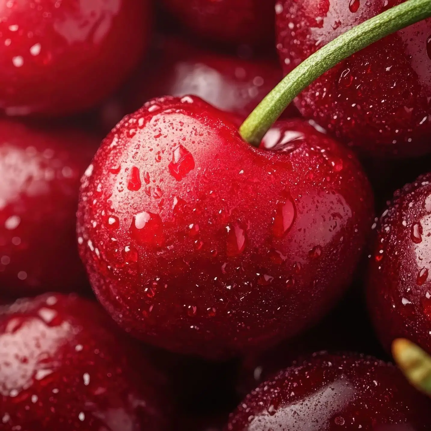 Una foto de cerezas a granell