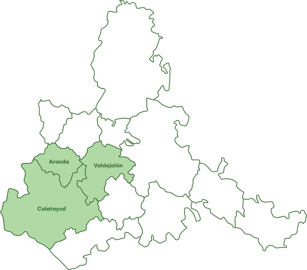 Mapa de la comunidad de Calatayud